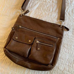 Fossil Sutton cross-body messenger bag - espresso leather